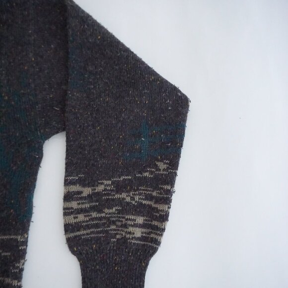 Vintage Cricketeer Grey Wool Blend Equestrian Scene Sweater Old Money Retro M - Picture 6 of 9